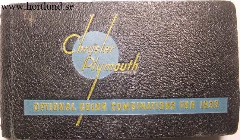 1938 Chrysler & Plymouth Optional Color Combinations