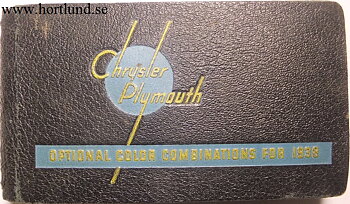 1938 Chrysler & Plymouth Optional Color Combinations