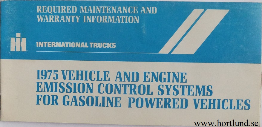1975 International Maintenance and Warranty Information