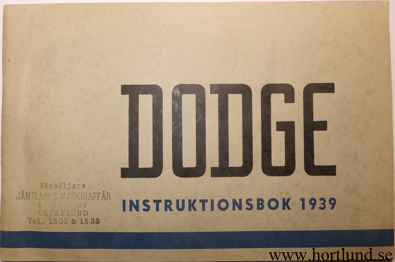 1939 Dodge Instruktionsbok svensk