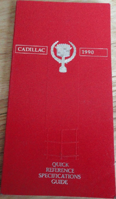 1990 Cadillac Quick Reference Specifications Guide