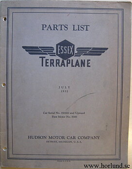 1932 Essex Terraplane Parts List