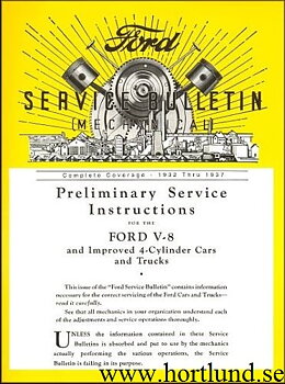 1932 - 1937 Ford Model Cars and Trucks Service Bulletin