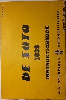 1939 De Soto SP7 Instruktionsbok svensk