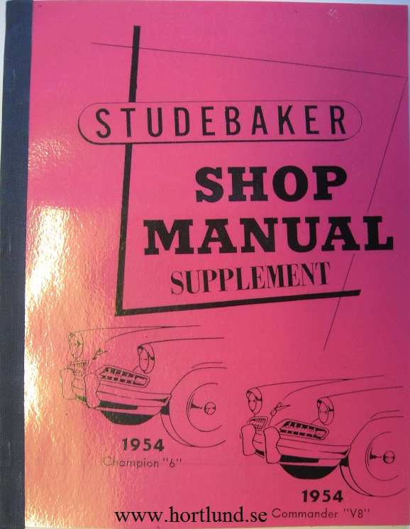 1954 Studebaker Shop Manual spplement