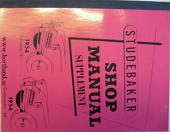 1954 Studebaker Shop Manual spplement