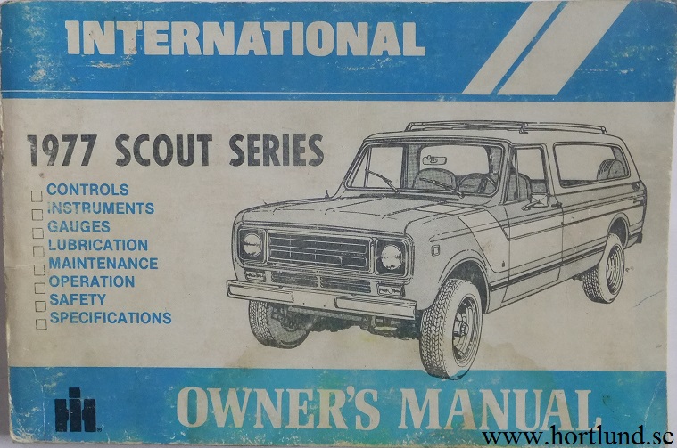1977 International Scout Owner's Manual