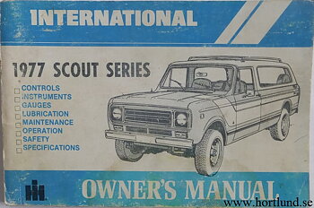 1977 International Scout Owner's Manual