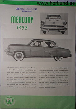 1953 Mercury broschyr, Svensk