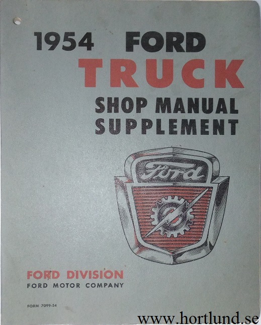 1954 Ford Truck Shop Manual supplement