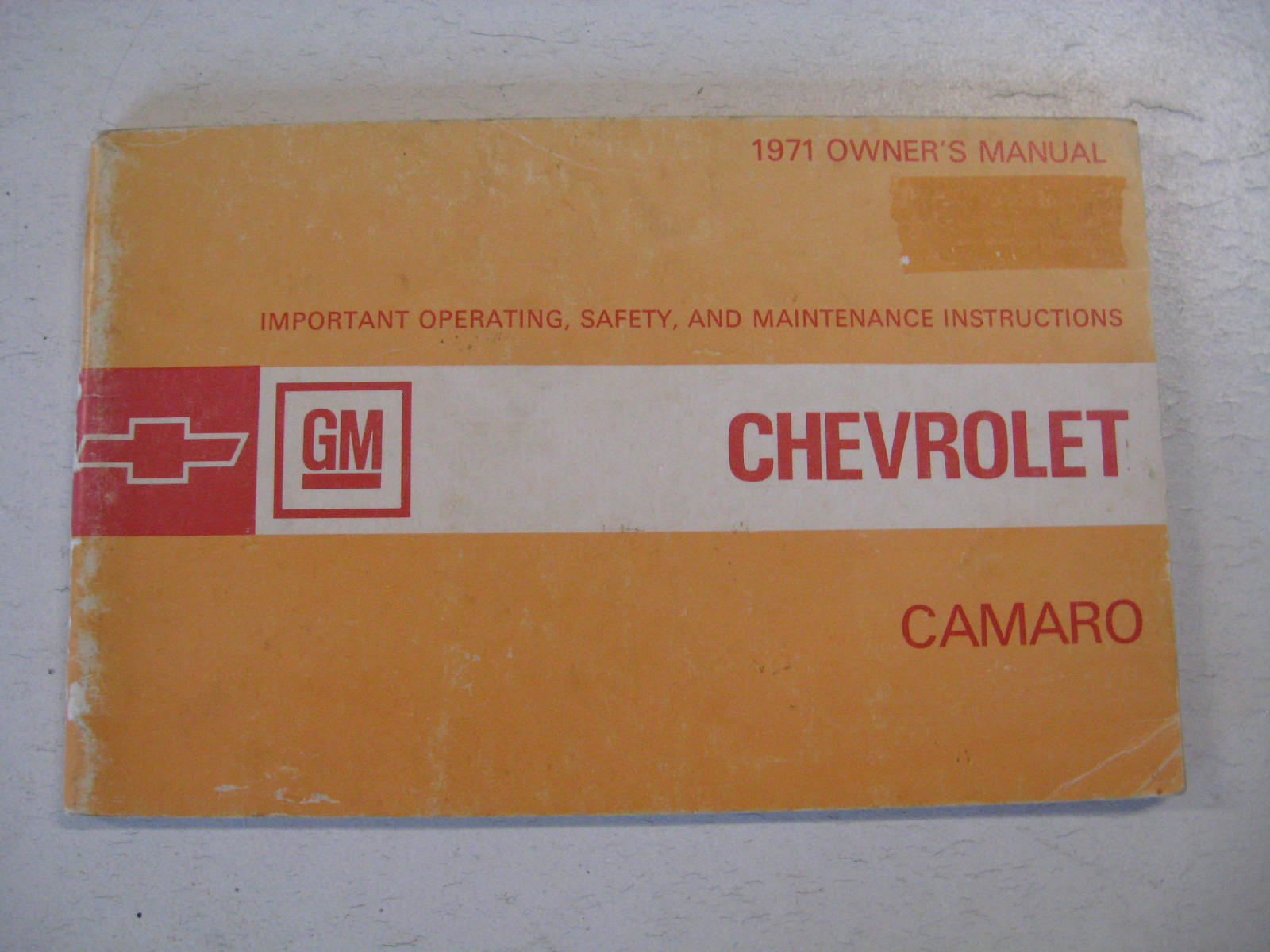 1971 Chevrolet Camaro  Owners Manual