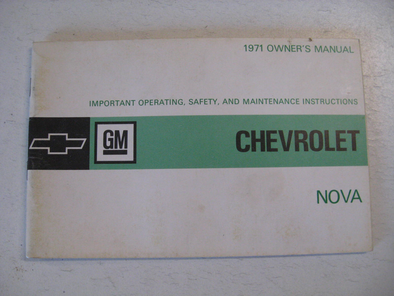 1971 Chevrolet Nova Owners Manual