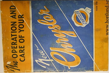 1940 Chrysler Six C-25 Instruction Book