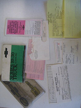 1971 Chevrolet Series 10 - 30 Truck Gasoline Owners Manual + New Vehicle Warranty + Original Plastficka