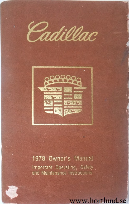 1978 Cadillac Owner's Manual
