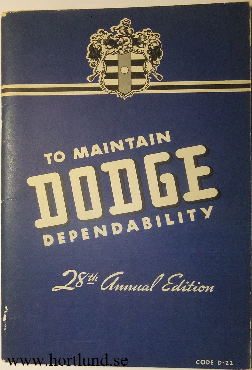 1942 Dodge D22 Instruction Book