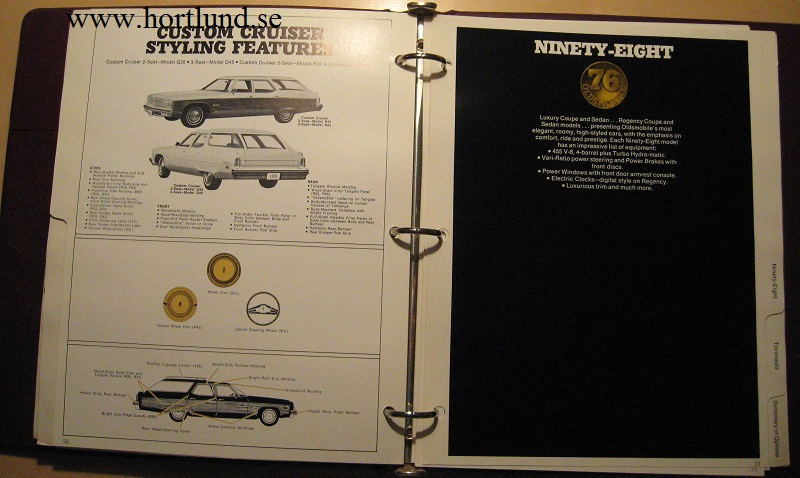 1976 Oldsmobile Sales Handbook Dealer Album alla modeller - 3