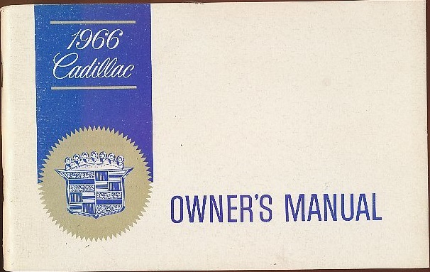 1966 Cadillac Owner's Manual original