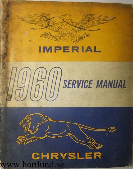 1960 Chrysler och Imperial Service Manual original