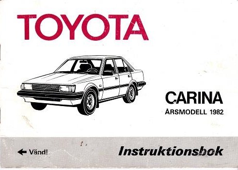 1982 Toyota Carina Instruktionsbok