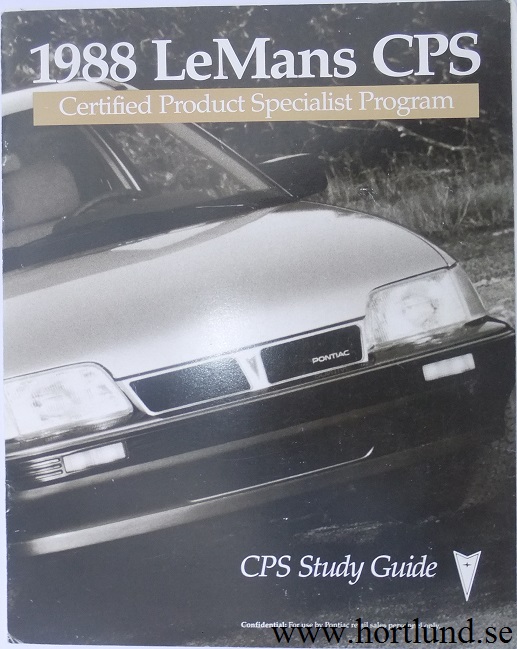 1988 Pontiac Le Mans broschyr CPC