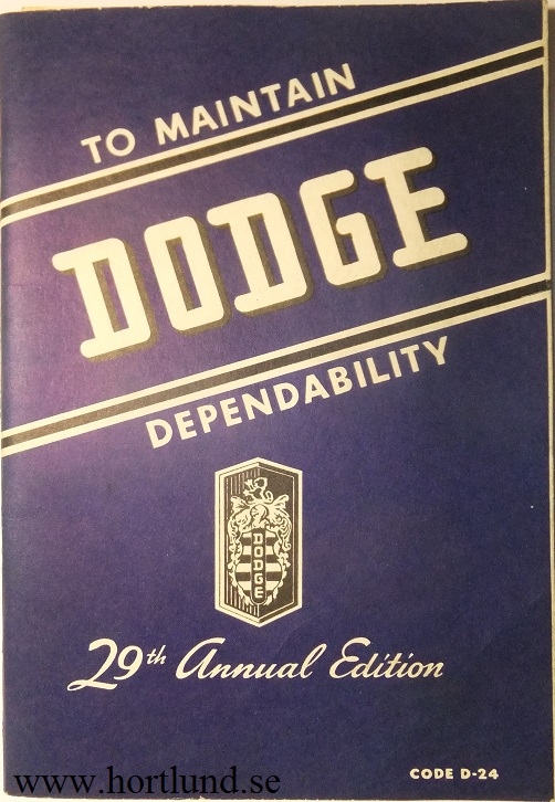 1947 - 1949 Dodge D24 Instruction Book