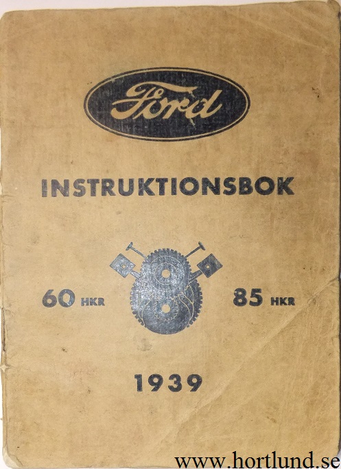1939 Ford V8 Instruktionsbok svensk