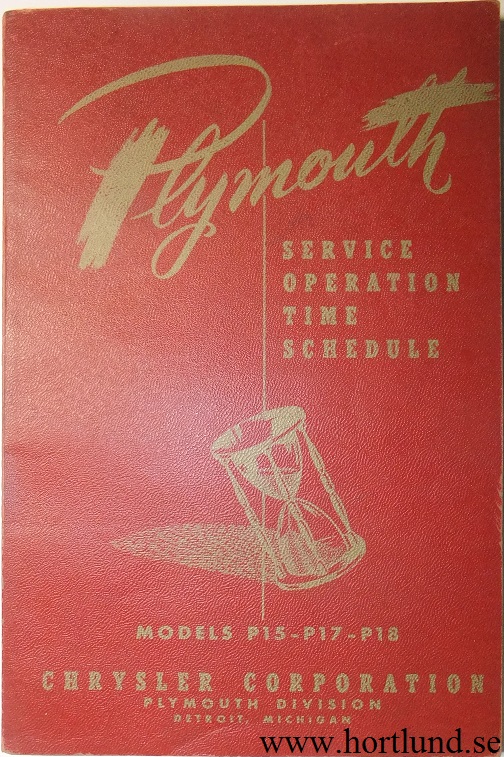 1949 Plymouth Service Operations Time Schedule