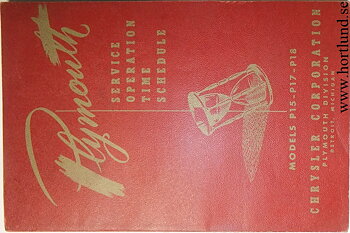 1949 Plymouth Service Operations Time Schedule