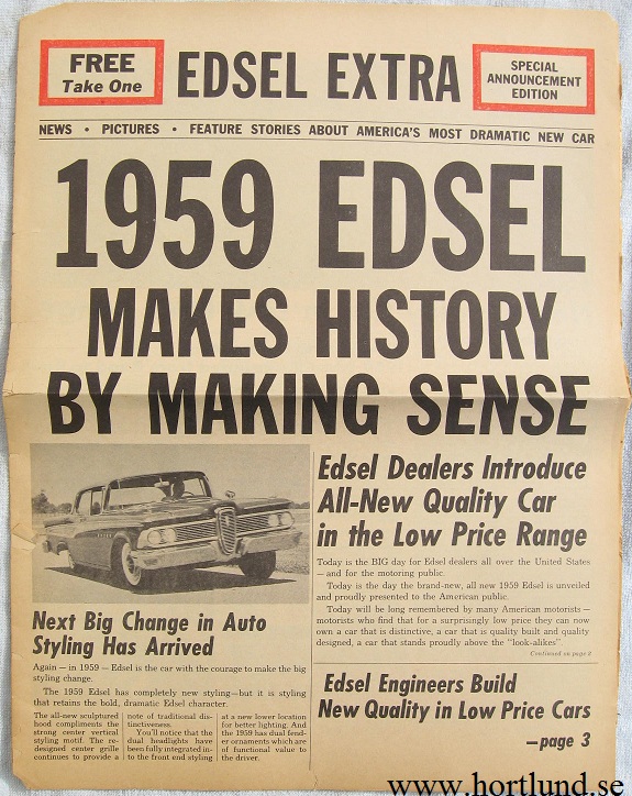 1959 Edsel Extra Special Announcement Edition