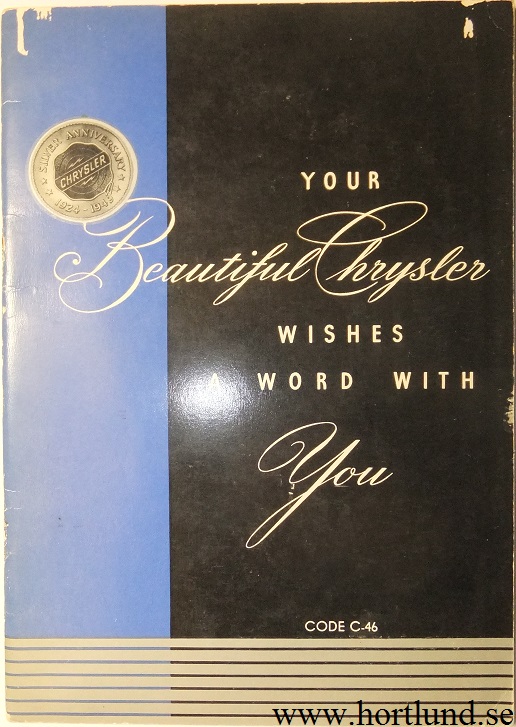 1949 Chrysler Eight C-46 Instruction Book