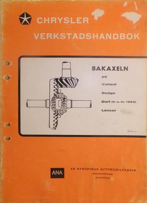 1964 Chrysler Verkstadshandbok Bakaxeln svensk original