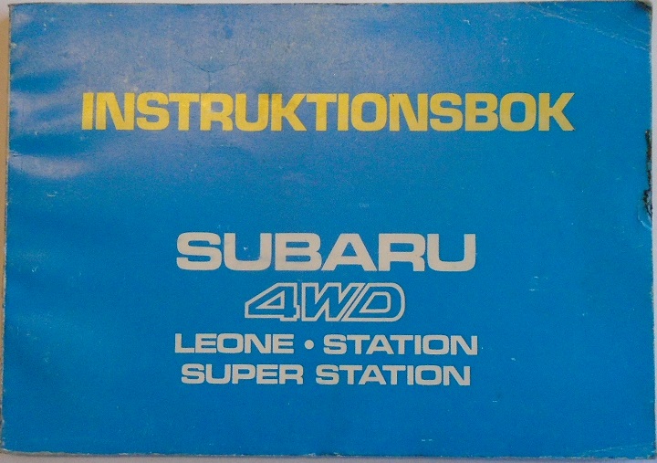 1984 Subaru Leone & Station Instruktionsbok
