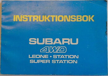 1984 Subaru Leone & Station Instruktionsbok