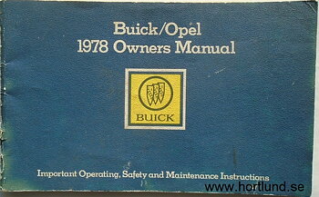 1978 Buick/ Opel Owners Manual