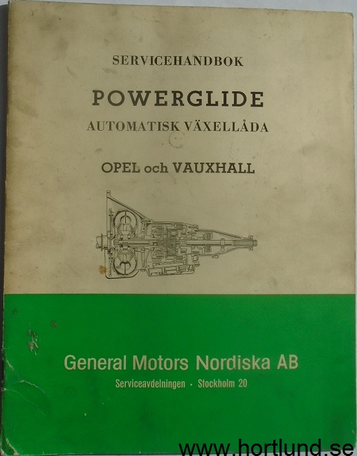 1966 Opel och Vauxhall Servicehandbok Powerglide Automatisk växellåda