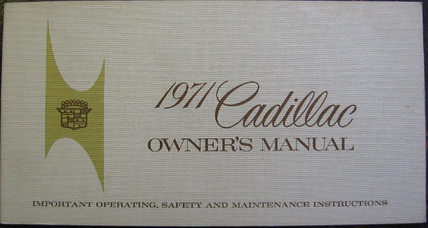 1971 Cadillac Owner's Manual