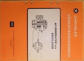 1964 Chrysler Verkstadshandbok AC-generator och regulator svensk original