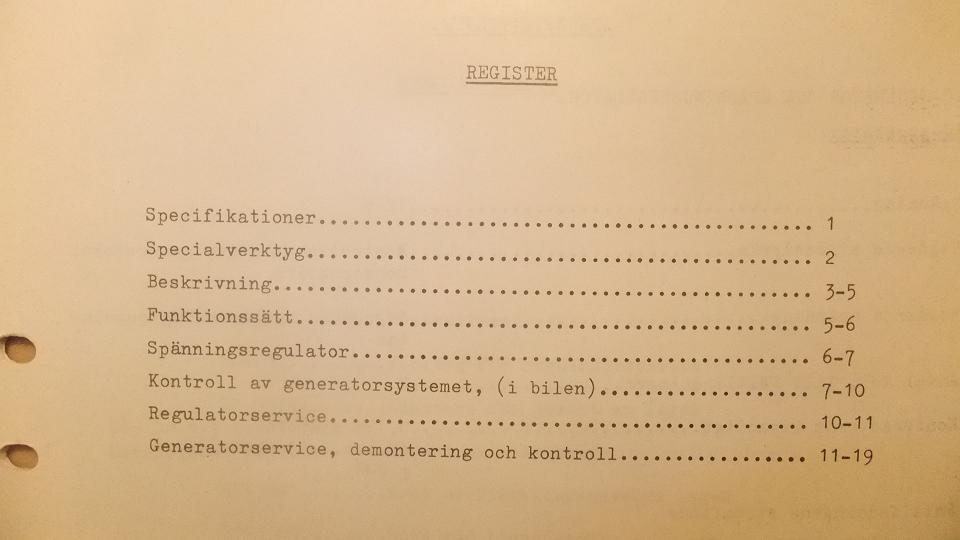 1964 Chrysler Verkstadshandbok AC-generator och regulator svensk original - 2
