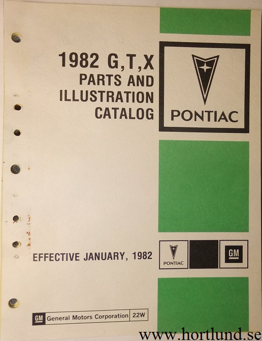 1982 Pontiac G, T, X  Bonneville Grand Prix T1000 Phoenix Parts and Illustration Catalog