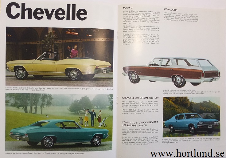 1968 Chevrolet Försäljningsbroschyr Chevrolet Chevelle Camaro Chevy II Nova Corvair Corvette svensk - 2