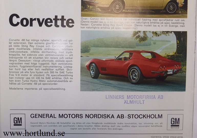 1968 Chevrolet Försäljningsbroschyr Chevrolet Chevelle Camaro Chevy II Nova Corvair Corvette svensk - 4