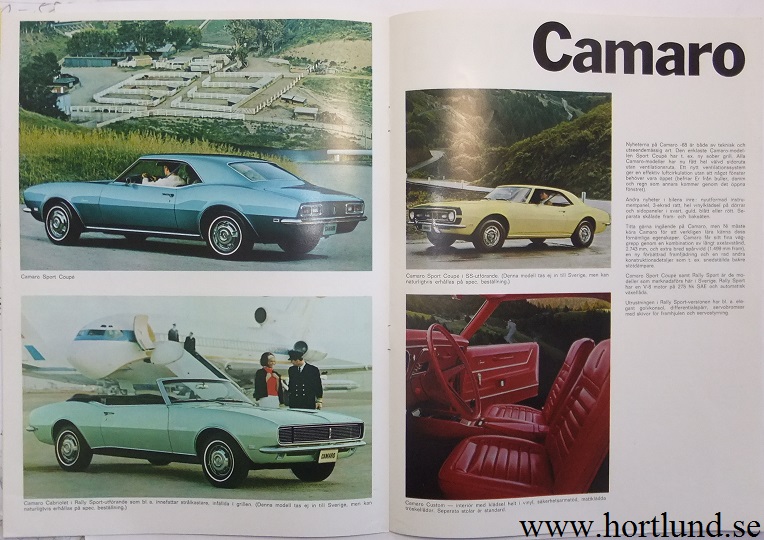 1968 Chevrolet Försäljningsbroschyr Chevrolet Chevelle Camaro Chevy II Nova Corvair Corvette svensk - 3