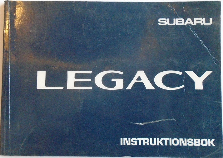 1992 Subaru Legacy Instruktionsbok