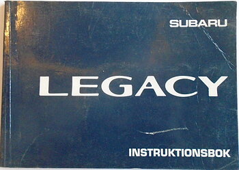 1992 Subaru Legacy Instruktionsbok