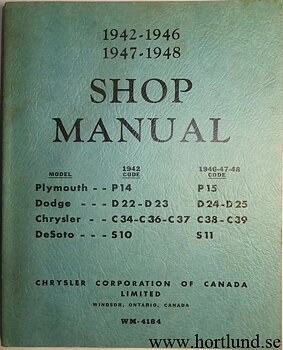 1942 - 1948 Chrysler Plymouth De Soto Dodge Shop Manual