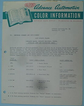 1956 Willys & Jeep Colors