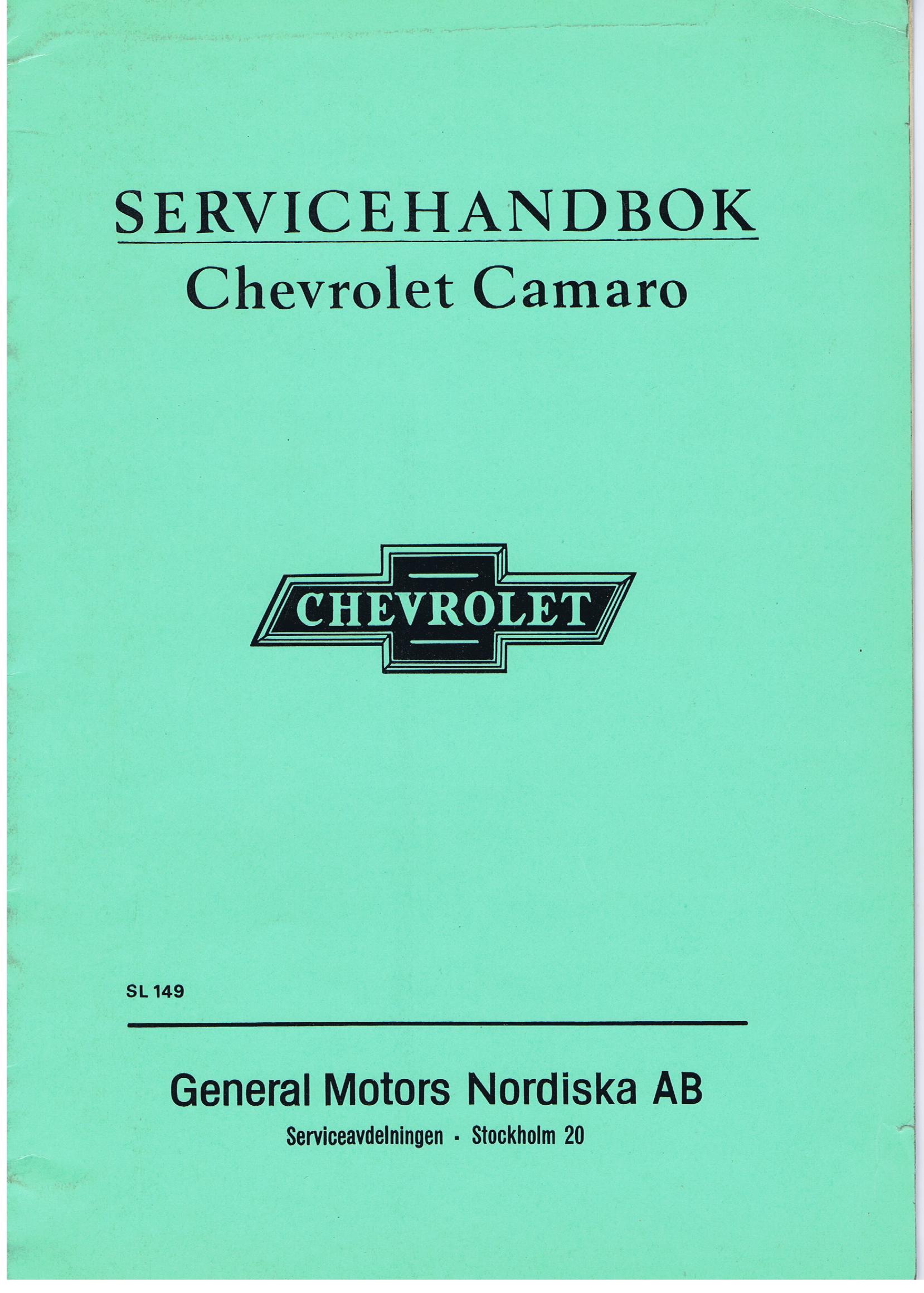1967 Chevrolet Camaro Servicehandbok Svensk