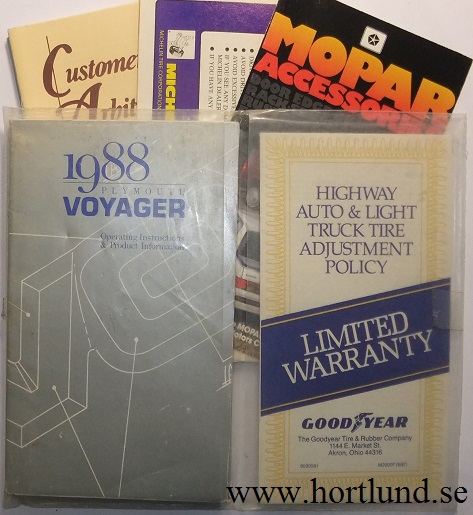 1988 Plymouth Voyager Operating Instructions