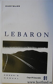 1991 Chrysler Le Baron Owner's Manual